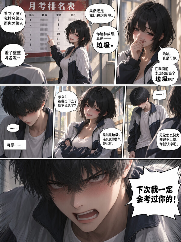 AI漫画 历战王小爱 毒舌同桌败北日+同桌前传:前世今生 漫画图集 PC端 预览图
