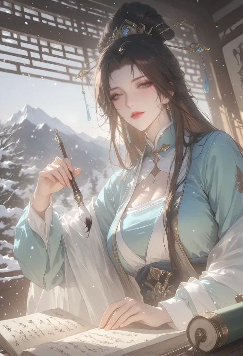 AI绘画江东小乔之美人书 AI绘画漫画图集