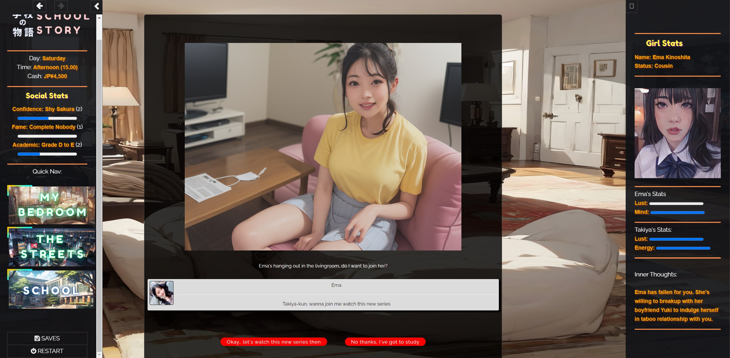 学校の物语 Gakko No Monogatari V0.18b 浏览器汉化 PC端 汉化版 预览图