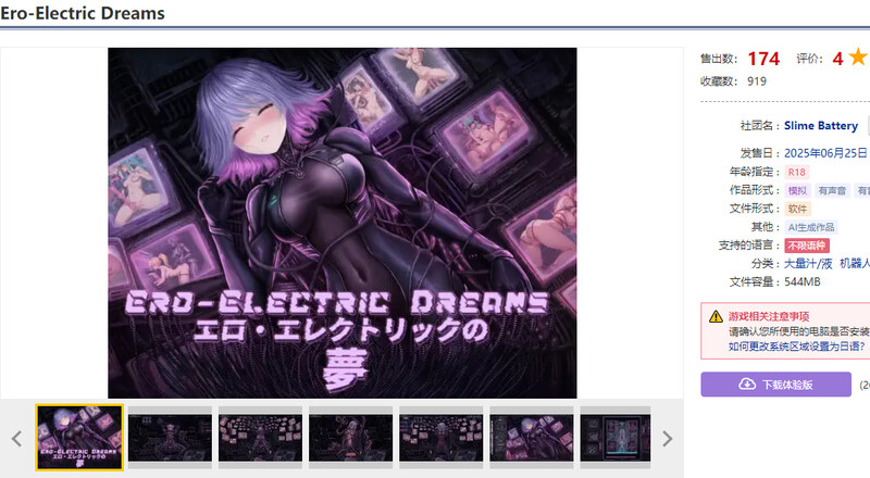 DL6月新作【放置SLG/触碰点击/全动态/不限语种】情色电幻梦（Ero-Electric Dreams）V1.0 PC端 预览图